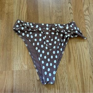Abercrombie & Fitch Brown and White Polka Dot Bikini Bottom